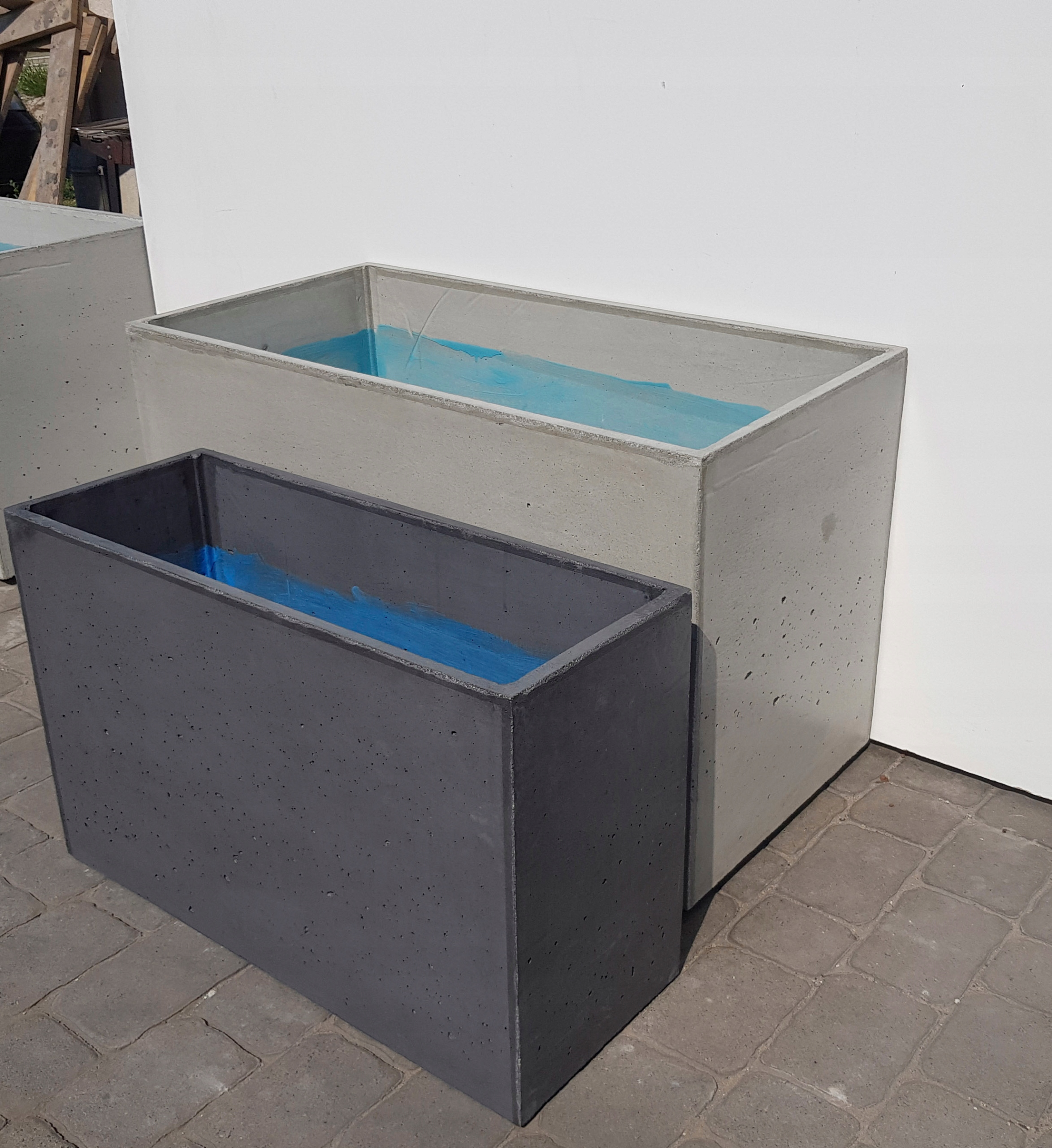 Betónový kvetináč Block 100 × 40 × 60 Sivá impregnácia